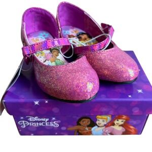 Disney‎ Princess Purple Glitter Ballet Shoes Toddler Girl's Size 7 New